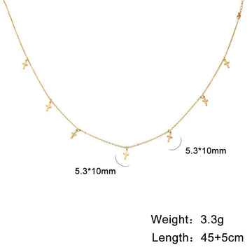 Boho Cross Charm Necklace for Women - Popular Christian Necklace Chain Stainless Steel Jewellery - The Jewellery Supermarket